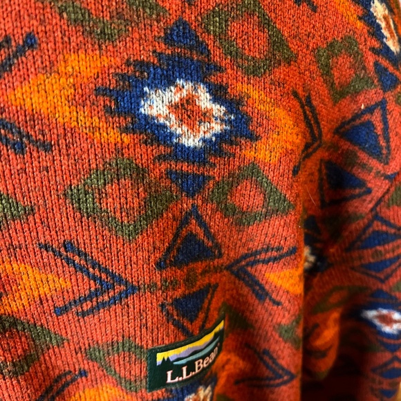 L.L.Bean XL Tall Aztec Snap Fleece Pullover - Picture 6 of 8